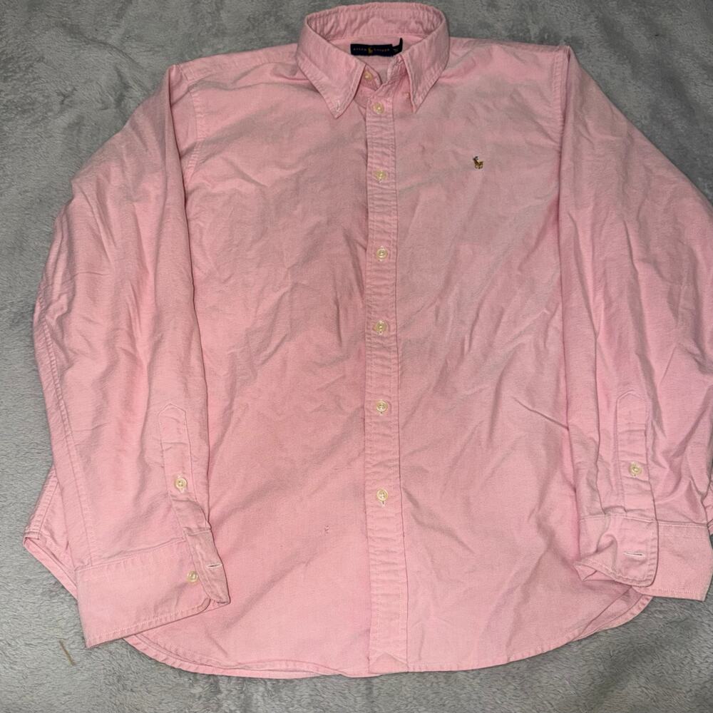 Ralph Lauren Oxford Button-Down Shirt Men’s XL Pink Cotton